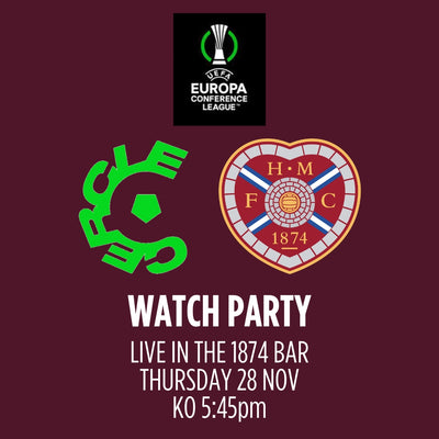 Watch Hearts v Cercle Brugge in the 1874 Bar