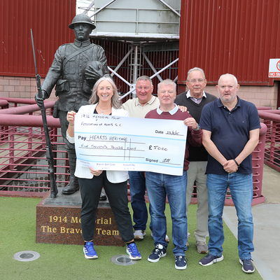 Hearts Heritage receive donation