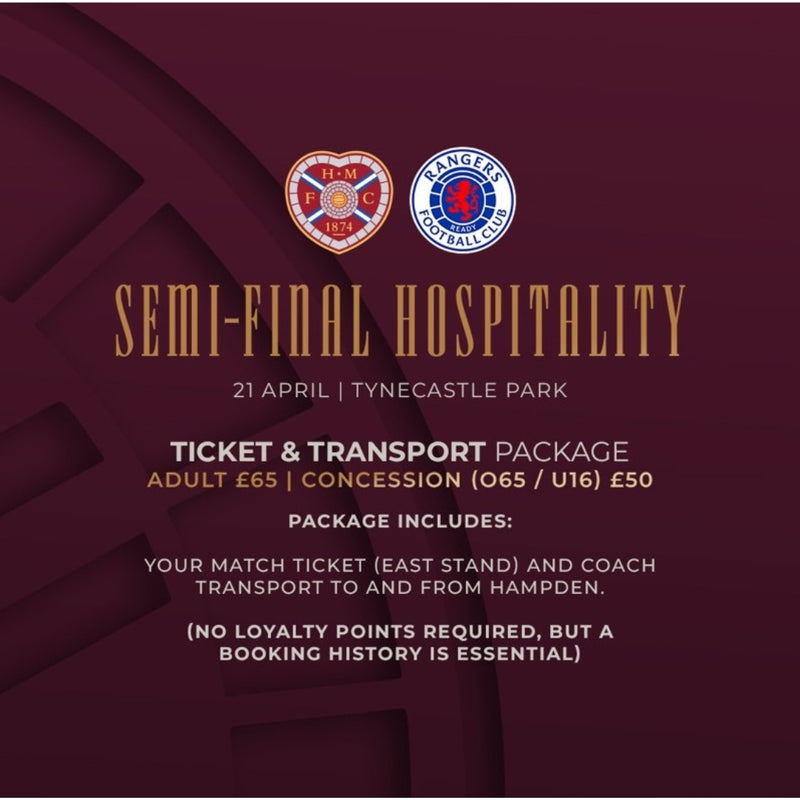 Semi Final Ticket Update Hearts